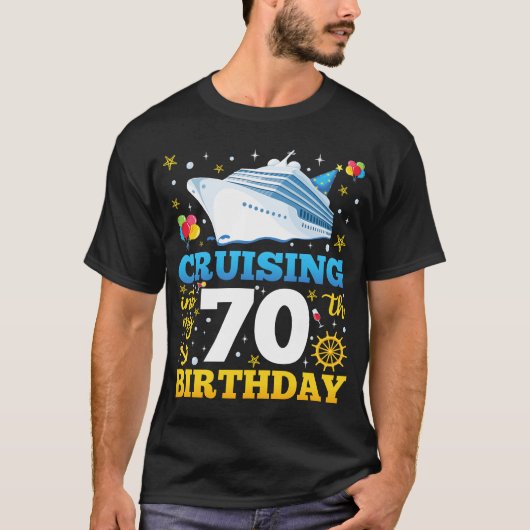 クルージングを70人の誕生日パーティーの男性に Tシャツ (正面)