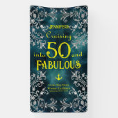 クルージングをXXと素晴らしい誕生日クルーズドアに 横断幕 (縦)