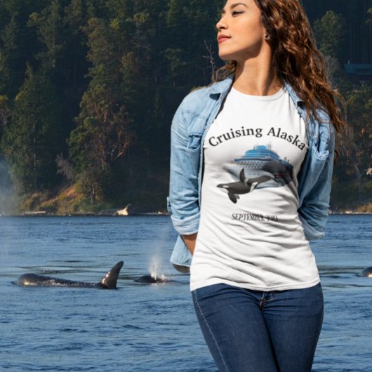 クルージングアラスカのオルカ船キラークジラ Tシャツ