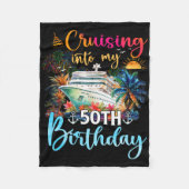 クルージングインマイ50誕生日ファミリークルーズ50 Bi フリースブランケット (正面)