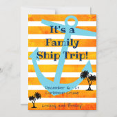 クルージングステートルームドアマグネットオレンジ色の背景 マグネット招待状 (正面)