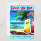クルージングステートルームドアマグネットトロピカル マグネット招待状 (正面)