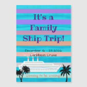 クルージングステートルームドアマグネットパープルとオレンジ マグネット招待状 (正面)