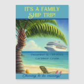 クルージングステートルームドアマグネットビーチシーン マグネット招待状 (正面)