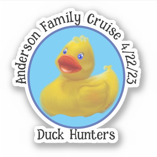 クルージングダックのウォーターボトルのパーソナライズ シール (正面)