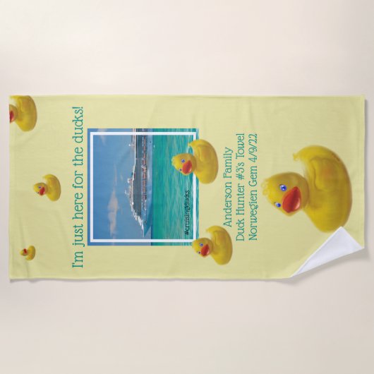 クルージングダックファミリークルーズ ビーチタオル (正面)