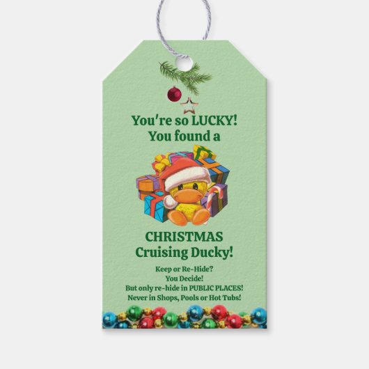 クルージングダックラベルクリスマス ギフトタグ (正面)