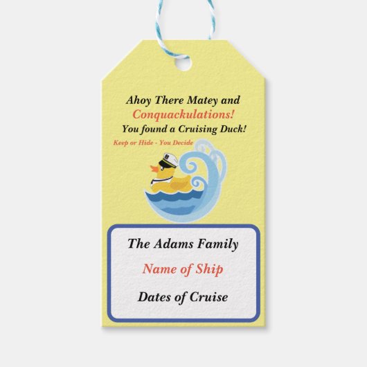 クルージングダックラベル ギフトタグ (正面)