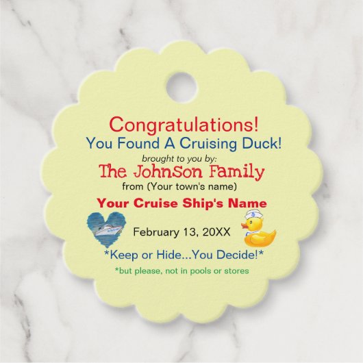 クルージングダックラベル フェイバータグ (正面)