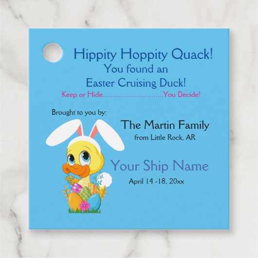 クルージングダックラベルfor Easter フェイバータグ (正面)