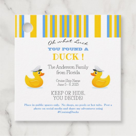 クルージングダック フェイバータグ (正面)