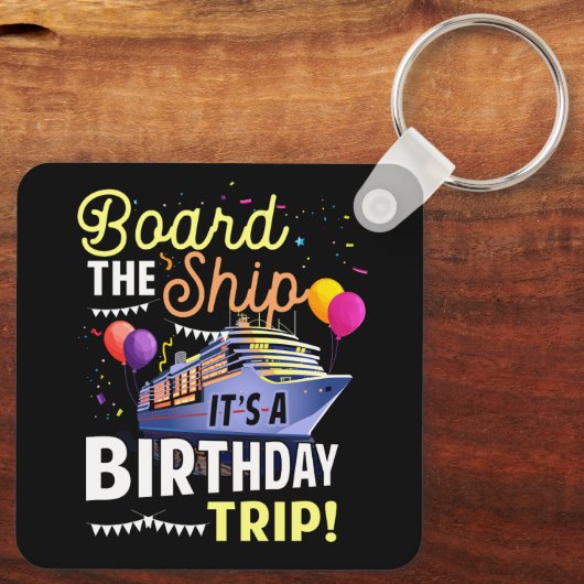 クルージングボードザシップ誕生日旅行休暇 キーホルダー (裏面)
