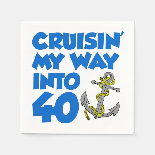 クルージングマイウェイ40パーティーデコールナプキンズ スタンダードカクテルナプキン (正面)