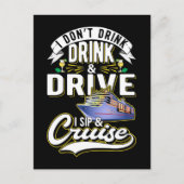 クルージングユーモおもしろいア船での船飲み ポストカード (正面)