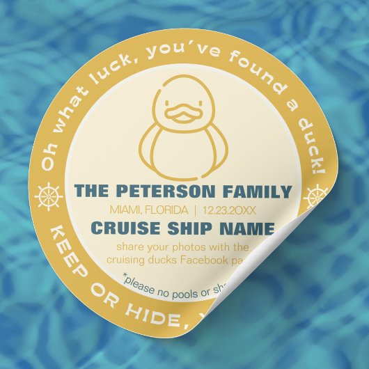 クルージング保ダックまたは非表示ゲームのシールラベル ラウンドシール