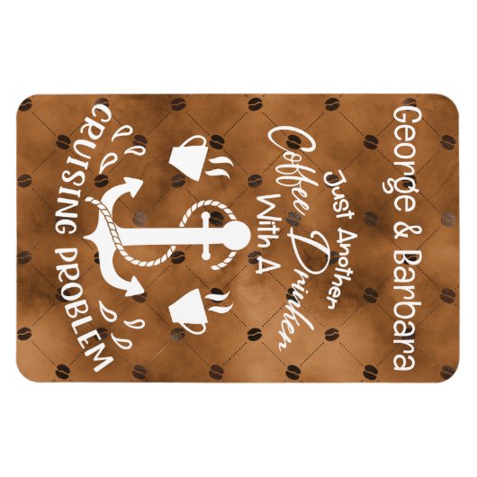 クルージング問題クルーズデコル付きコーヒードリンカー マグネット (横)