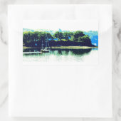 クルージング帆船シール 長方形シール (バッグ)