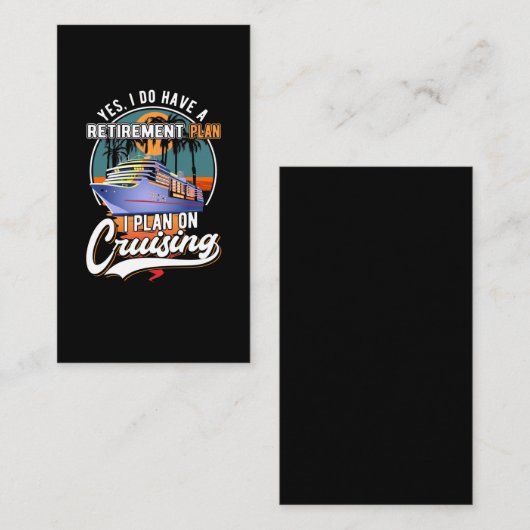 クルージング退職おもしろい計画巡退職した航船 名刺 (正面/裏面)