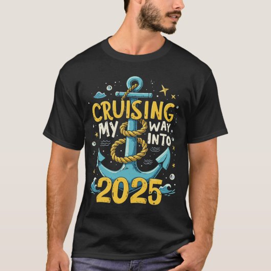 クルージング2025年のハッピーニューイヤー2025 Tシャツ (正面)