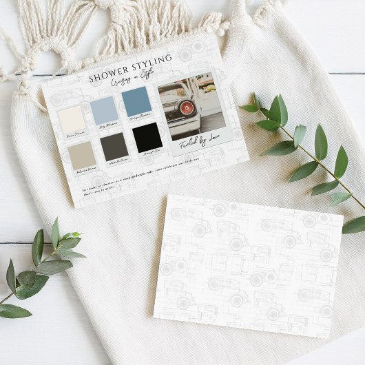 クルージング・イン・スタイル ベイビーシャワーのための カラーパレットカード 招待状