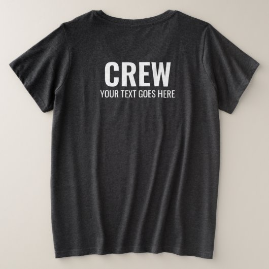 クルースタッフメンバーフロント&バックプリントウィメンズ プラスサイズTシャツ (デザイン裏面)