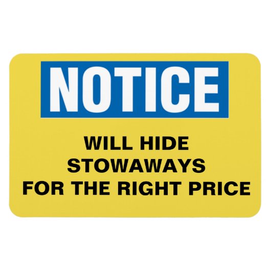 クルーズおもしろいキャビンのドア – 高速道路を隠す マグネット (横)