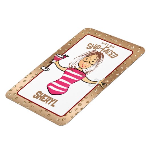 クルーズおもしろいシップの漫画の彼女のためのサイン マグネット (左側)