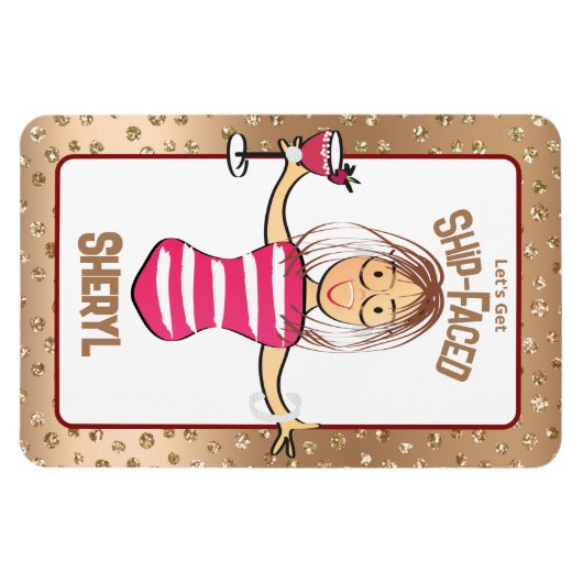 クルーズおもしろいシップの漫画の彼女のためのサイン マグネット (横)