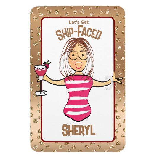 クルーズおもしろいシップの漫画の彼女のためのサイン マグネット (縦)