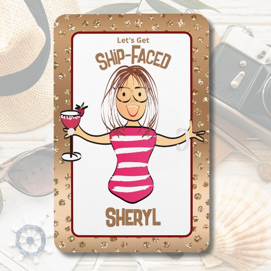 クルーズおもしろいシップの漫画の彼女のためのサイン マグネット