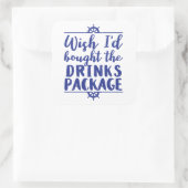 クルーズおもしろいバケーションドリンクアルコール引用文 スクエアシール (バッグ)