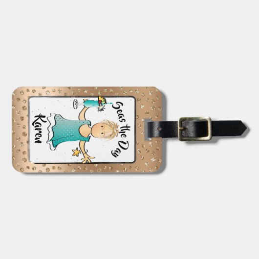 クルーズおもしろいバケーションビーチイレッシングラゲッジタグ ラゲッジタグ (正面横)