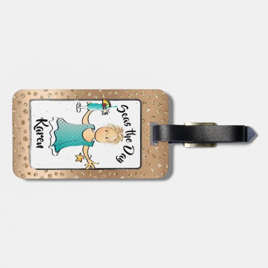 クルーズおもしろいバケーションビーチイレッシングラゲッジタグ ラゲッジタグ (裏面横)