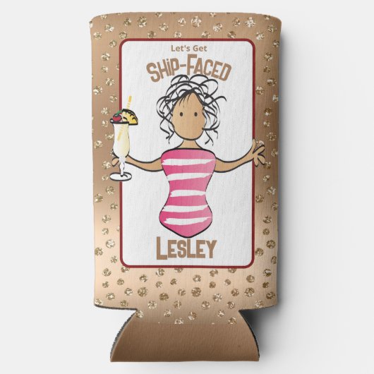 クルーズおもしろいビーチバケーションフォームドリンク スリム缶クーラー (裏面)