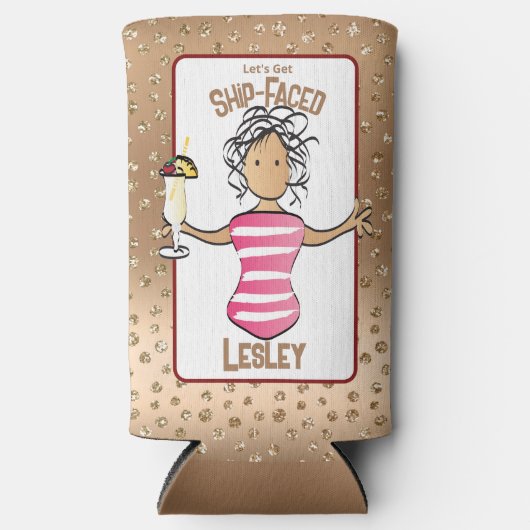 クルーズおもしろいビーチバケーションフォームドリンク スリム缶クーラー (正面)