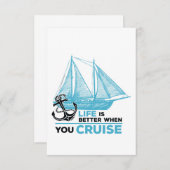 クルーズする時のクルーズ生活は良い 招待状 (正面/裏面)