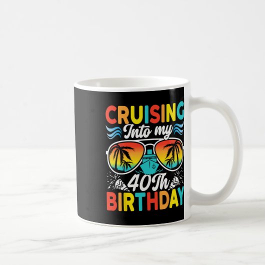 クルーズで40歳の誕生日を迎える ファミリークルーズ 40代 コーヒーマグカップ (右)