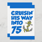 クルーズで75歳へようこそ招待状 招待状 (正面/裏面)