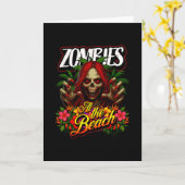 クルーズとバケーションのためのトロピカルドクロガールホラー カード (黄色い花)