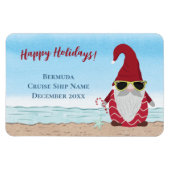 クルーズアイランドビーチクリスマスホリデー格言キャビン マグネット (横)