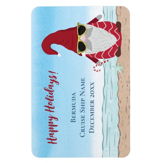 クルーズアイランドビーチクリスマスホリデー格言キャビン マグネット (縦)