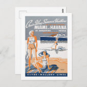 クルーズウェイサマーバケーションズ1937ヴィンテージフライヤーポス ポストカード (正面/裏面)