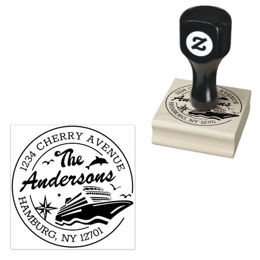 クルーズカスタムシップ付き差出人住所 ラバースタンプ (押印)
