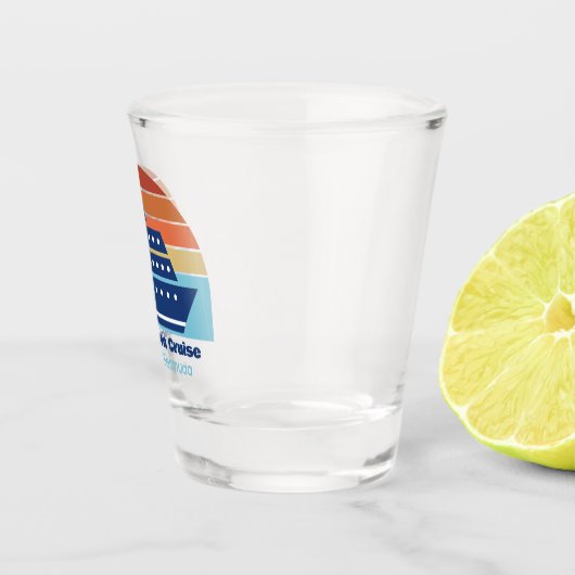 クルーズカッコいいシップ家族旅行サンセットパーソナライズされた ショットグラス (右)