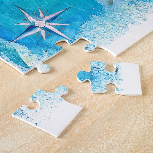 クルーズカリブの旅行ポスターマップ西アンティル ジグソーパズル (側面)