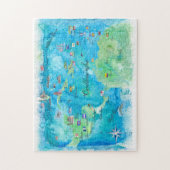 クルーズカリブの旅行ポスターマップ西アンティル ジグソーパズル (縦)