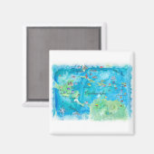 クルーズカリブの旅行ポスターマップ西アンティル マグネット (正面/裏面)