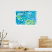 クルーズカリブの旅行ポスター地図ポスター ポスター (キッチン)