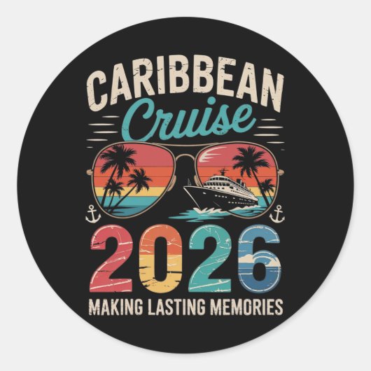 クルーズカリブの2026バケーショントリップマッチングファミリー ラウンドシール (正面)