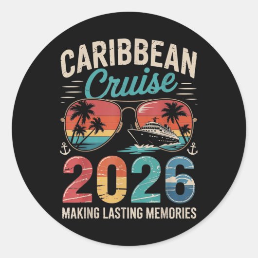 クルーズカリブの2026バケーショントリップマッチングファミリー ラウンドシール (正面)